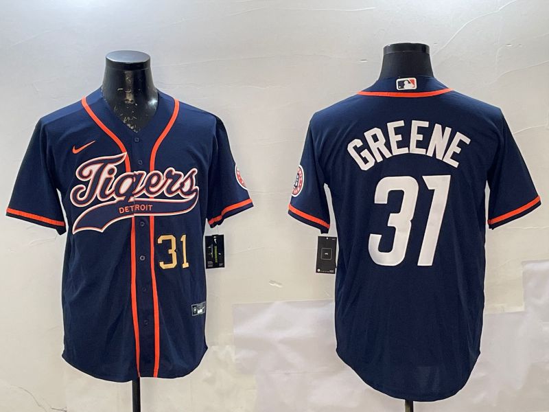 Men Detroit Tigers 31 Greene Blue Joint Name 2025 Nike MLB Jersey style 4